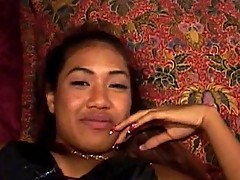 Bitchy Asian chick pumped by a big fat dick